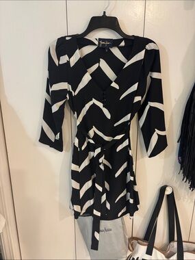 Yumi Kim black + white printed  mini dress,S